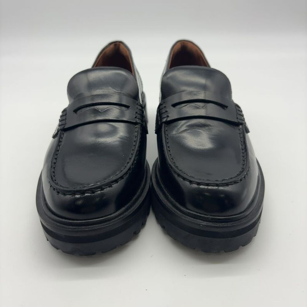 Reformation Black Leather Penny Loafers